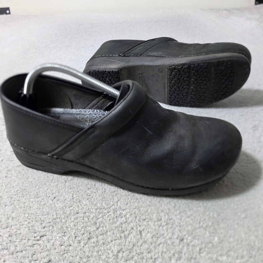 Dansko Professional Clogs Women 46 Black Matte Leather Slip Resistant Comfort